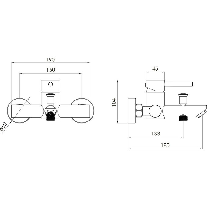 Змішувач для ванни Volle Cruze Chrome 1547.030101, Колір виробника: хром, фото , изображение 3