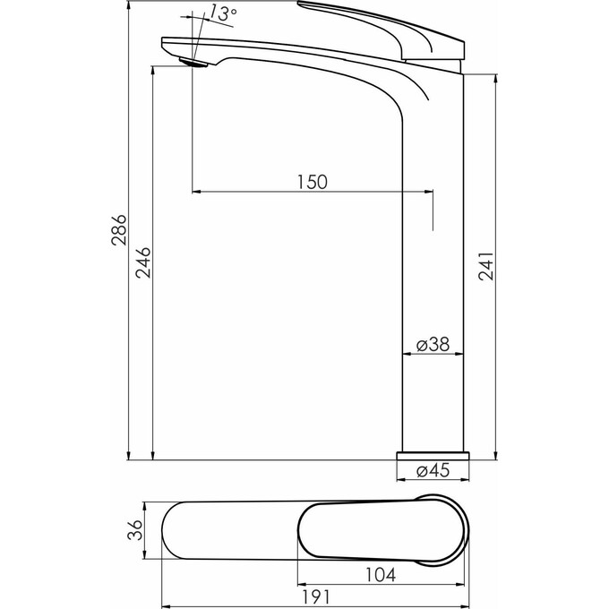 Смеситель для умывальника Imprese Perla Chrome f03508001CB (высокий), фото 2