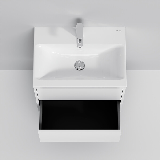 Тумба с раковиной Am.Pm Gem MGA-FHX06022WG-WCC0602WG (60 см, белая глянцевая, подвесная), фото 7