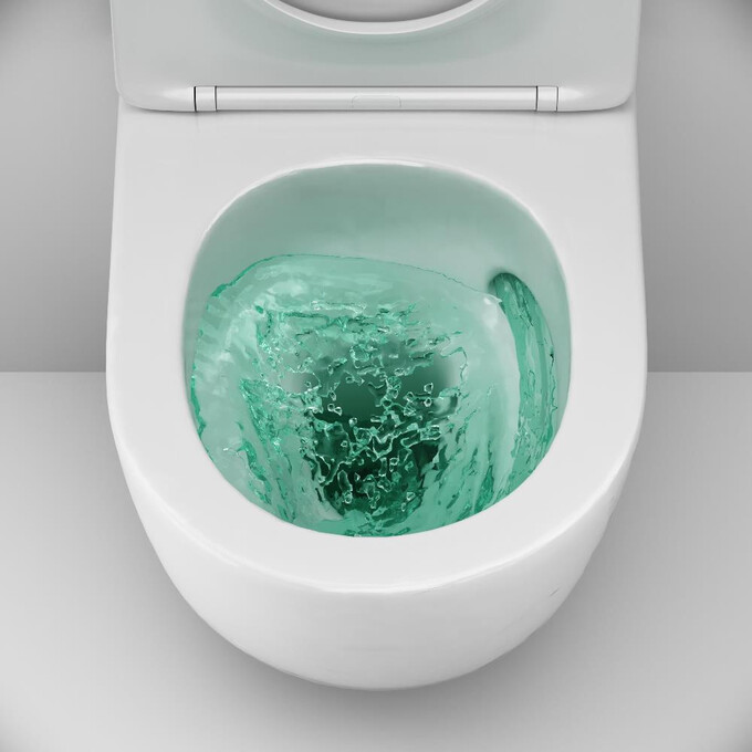 Безободковый подвесной унитаз Am.Pm Like AquaSpin CLA1900SC (воронкообразный, с сиденьем), фото 12