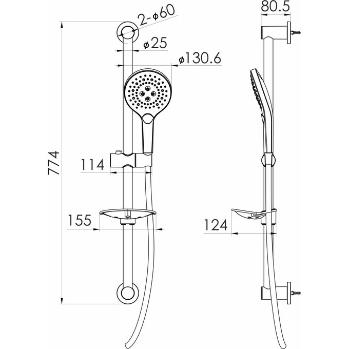 Душевой гарнитур Imprese SPR370 f03800101DR (с мыльницей), фото 2