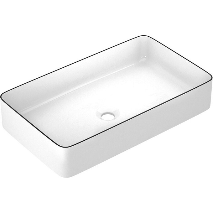 Умывальник Imprese Black Edge i11099 (60x35 см, белый глянцевый с черным бортиком), фото 