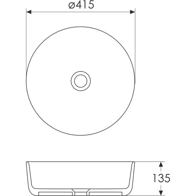 Умывальник Imprese Black Edge i11094 (41 см, белый глянцевый с черным бортиком, чаша), фото 3