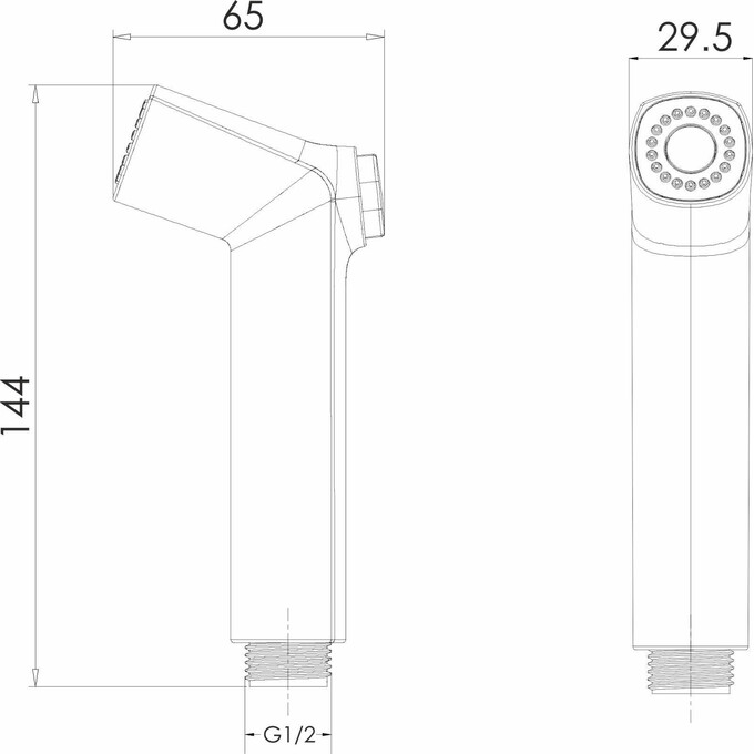 Гігієнічний душ Imprese Black Matt f03700110BB (чорний матовий, з тримачем та шлангом), Колір виробника: чорний матовий, фото , изображение 2