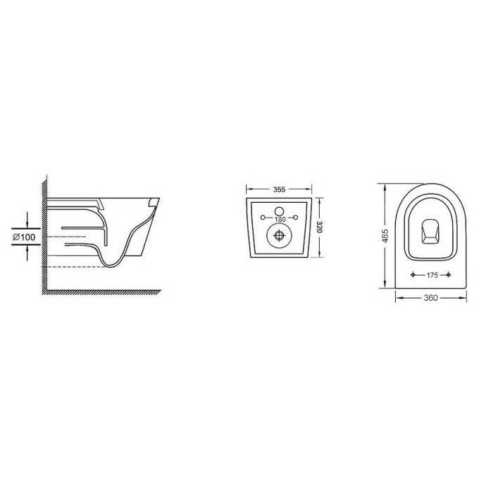 Комплект унитаз с инсталляцией 4 в 1 Qtap QT16335179W45148: подвесной унитаз с сиденьем Swan QT16335179W + инсталляция Nest ST QT0133M425 + клавиша смыва Nest QT0111M06028CRM + звукоизоляционная прокладка, фото 10