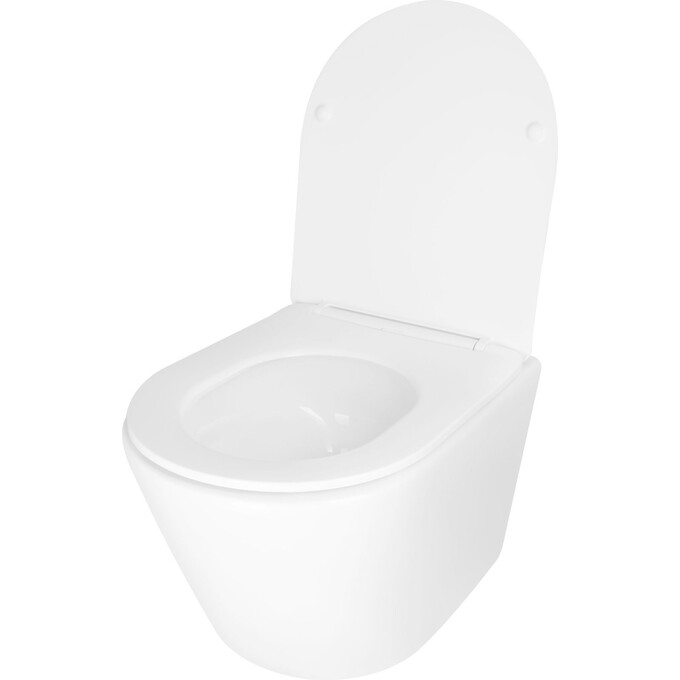 Комплект унитаз с инсталляцией 4 в 1 Qtap QT16335179W45154: подвесной унитаз с сиденьем Swan QT16335179W + инсталляция Nest ST QT0133M425 + клавиша смыва Nest QT0111M08381CRM + звукоизоляционная прокладка, фото 4