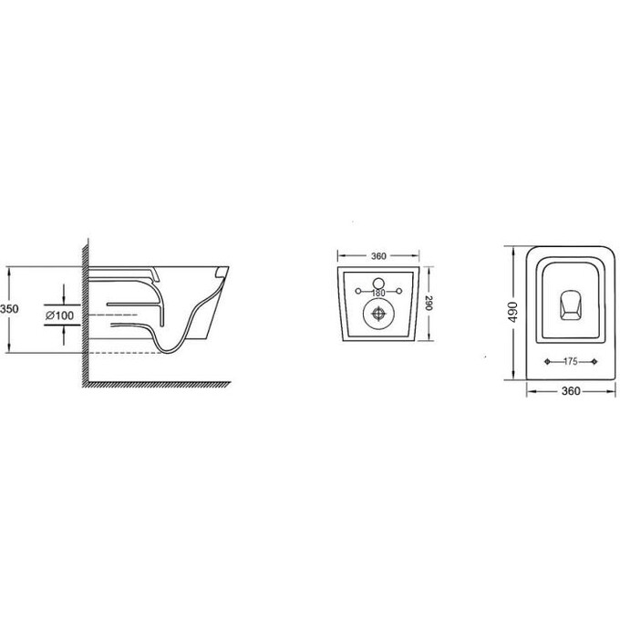 Комплект унитаз с инсталляцией 4 в 1 Qtap QT05335171W45128: подвесной унитаз с сиденьем Crow QT05335171W + инсталляция Nest ST QT0133M425 + клавиша смыва Nest QT0111M11V1146MB + звукоизоляционная прокладка, фото 9