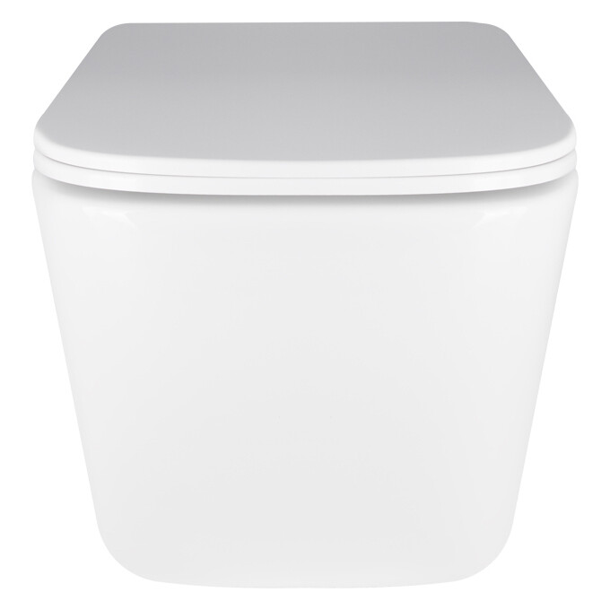 Комплект унитаз с инсталляцией 4 в 1 Qtap QT05335171W45127: подвесной унитаз с сиденьем Crow QT05335171W + инсталляция Nest ST QT0133M425 + клавиша смыва Nest QT0111M06029SAT + звукоизоляционная прокладка, фото 5