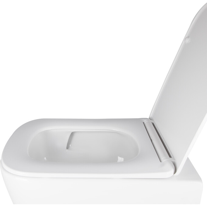 Комплект унитаз с инсталляцией 4 в 1 Qtap QT05335171W45129: подвесной унитаз с сиденьем Crow QT05335171W + инсталляция Nest ST QT0133M425 + клавиша смыва Nest QT0111M11112CRM + звукоизоляционная прокладка, фото 6