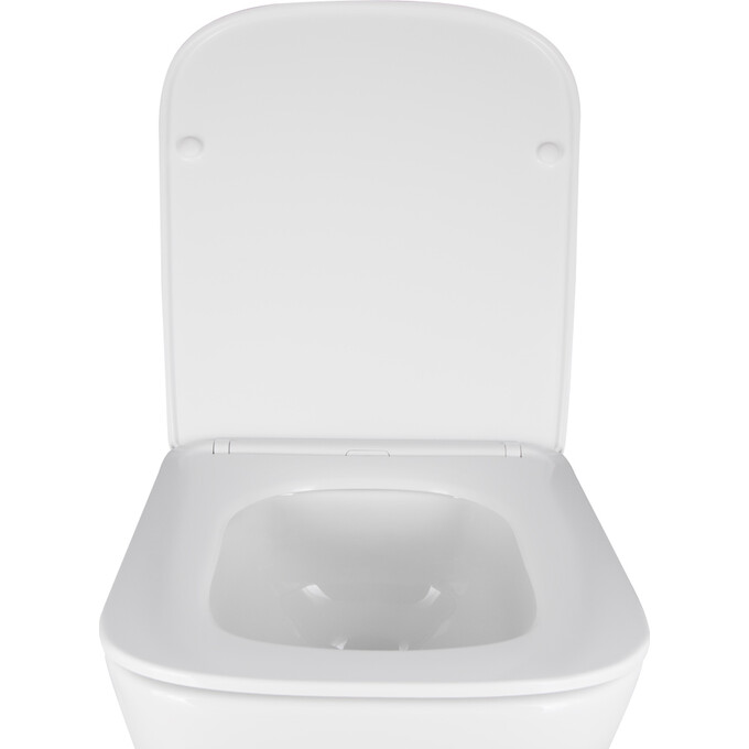 Комплект унитаз с инсталляцией 4 в 1 Qtap QT05335171W45130: подвесной унитаз с сиденьем Crow QT05335171W + инсталляция Nest ST QT0133M425 + клавиша смыва Nest QT0111M11111SAT + звукоизоляционная прокладка, фото 7