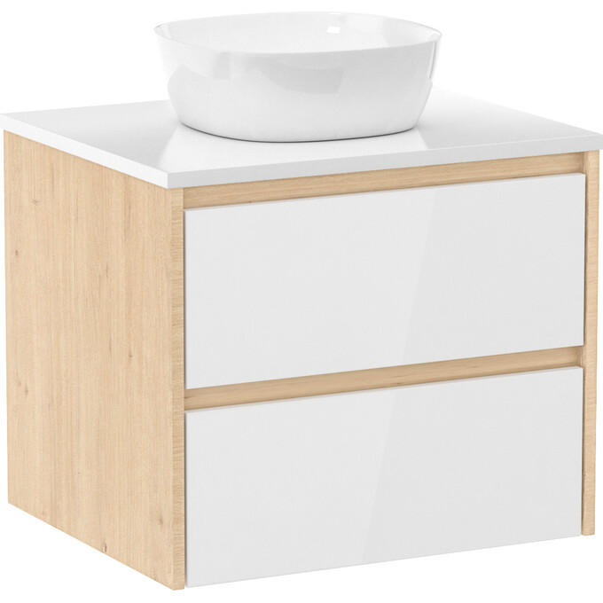 Тумба с умывальником Imprese Netka f3201Dr (60 см, дуб, подвесная), Доступные размеры: 60, Цвет производителя: дуб, фото 