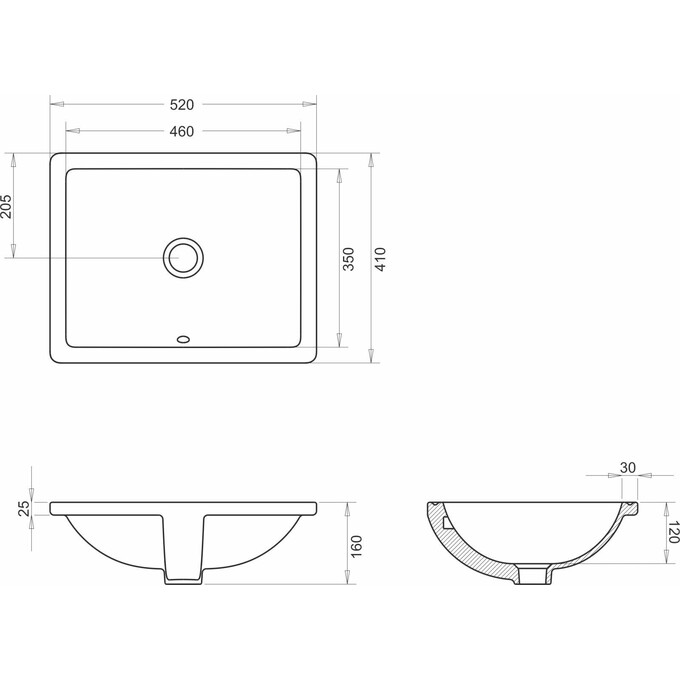 Умивальник Imprese c06900103SQ (52x41 см, під стільницю), фото , изображение 2