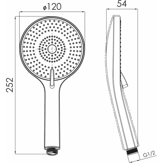 Лейка для душа Imprese SPR144 Black Matt f03600110NW (черная матовая, трехрежимная), фото 2