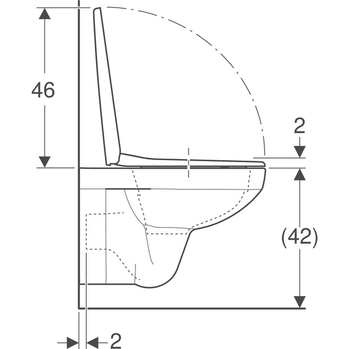 Безободковый подвесной унитаз Geberit Selnova Square 501.961.00.1 (с сиденьем), фото 5
