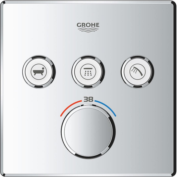 Душевая система с термостатом Grohe QuickFix Grohtherm SmartControl & Vitalio Comfort 250 Cube UA202801C3 (скрытого монтажа, с изливом), фото 13