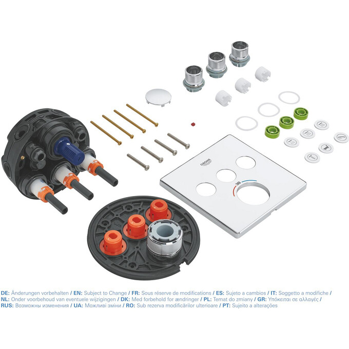 Душевая система с термостатом Grohe QuickFix Grohtherm SmartControl & Vitalio Comfort 250 Cube UA202801C3 (скрытого монтажа, с изливом), фото 19