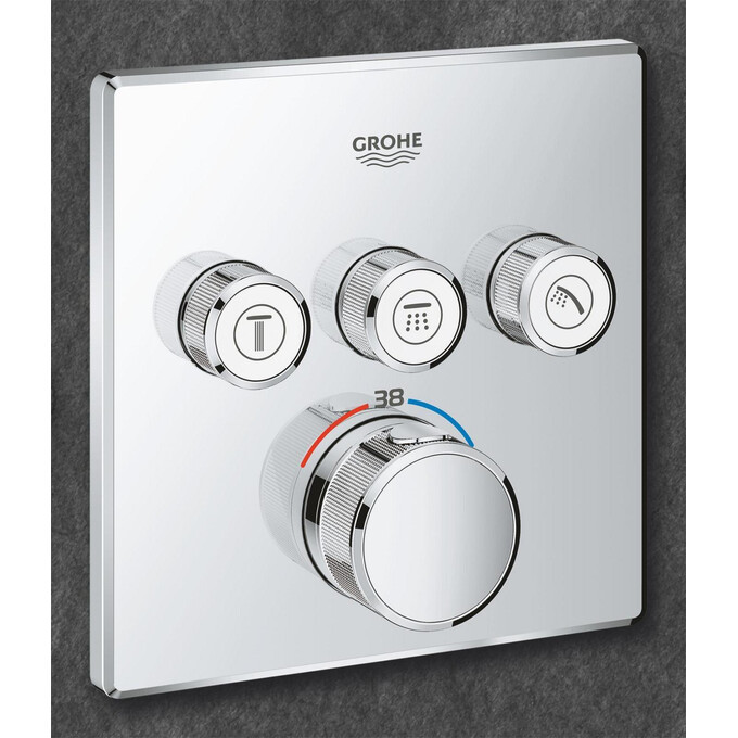 Душевая система с термостатом Grohe QuickFix Grohtherm SmartControl & Vitalio Comfort 250 Cube UA202801C3 (скрытого монтажа, с изливом), фото 4