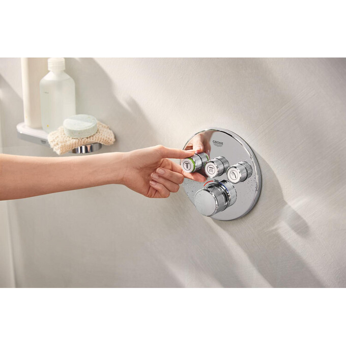 Душевая система с термостатом Grohe QuickFix Grohtherm SmartControl&Vitalio Start 250 Round UA202801R3 (скрытого монтажа, с изливом), фото 6