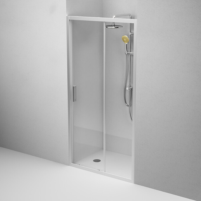 Душевая дверь Am.Pm Gem Solo Slide W90UG-100-1S-195MT (100 см, стекло прозрачное, профиль хром матовый), Доступные размеры: 100, Цвет производителя: сатин (хром матовый), фото 5