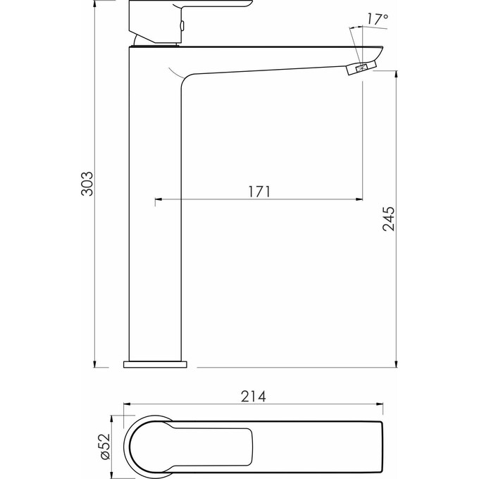 Смеситель для умывальника Imprese Orlik Chrome f03509401CB (высокий), фото 2