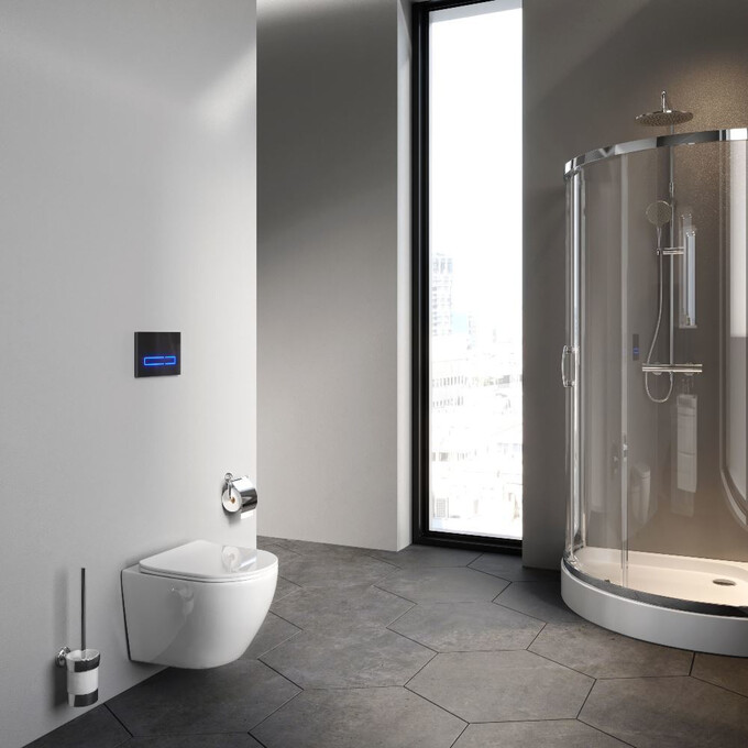 Безободковый подвесной унитаз Am.Pm Like AquaSpin CLA1900SC (воронкообразный, с сиденьем), фото 4