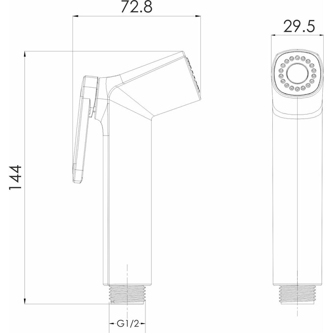 Гігієнічний душ Imprese White/Chrome f03700101LC (білий/хром, з тримачем та шлангом), Колір виробника: білий, хром, фото , изображение 2