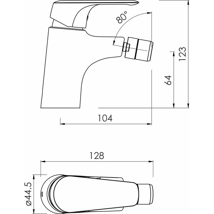 Смеситель для биде Imprese Orlik Chrome f03109401CA, фото 2