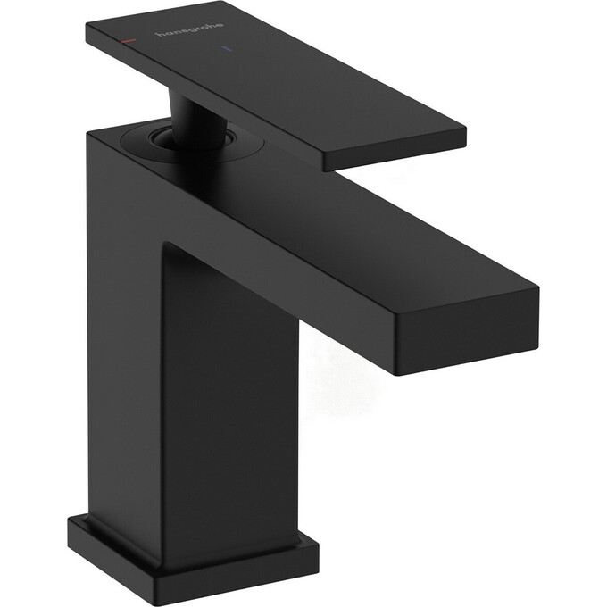 Змішувач для умивальника Hansgrohe Tecturis E Black Matt 73002670 (чорний матовий, з каскадним виливом та донним клапаном), Колір виробника: чорний матовий, фото 