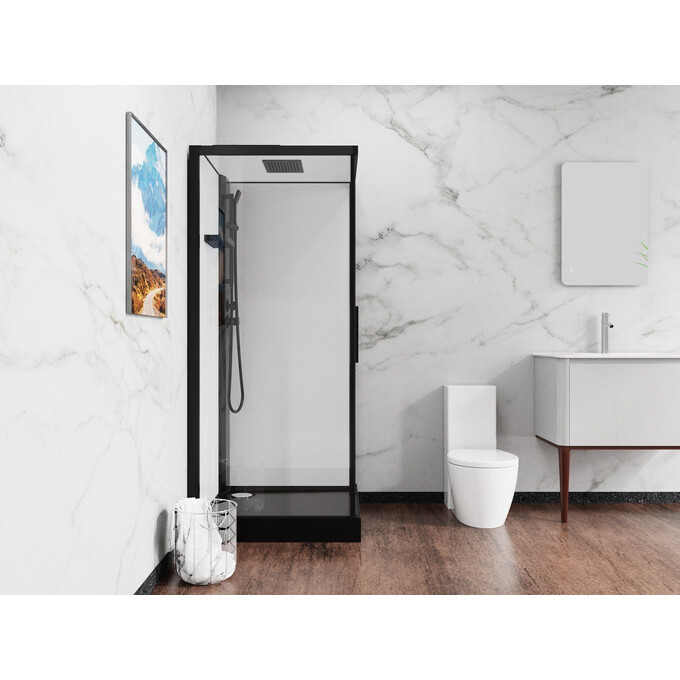 Душевой бокс Damixa Gala Square Pivot 53WC-404-090BT (90x90 см, с черным поддоном Slim), фото 3