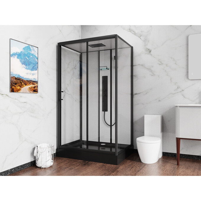 Душевой бокс Damixa Gala Rectangulare Slide 53WC-404-12090BT (120x90 см, с черным поддоном), фото 2