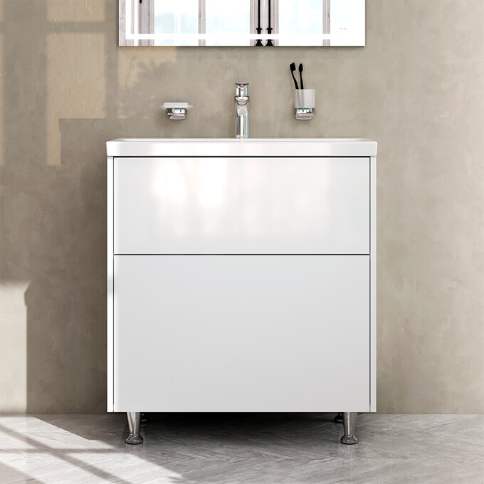 Тумба с раковиной Am.Pm Gem MGA-FSX07522WG-WCC0752WG (75 см, белая глянцевая, напольная), Доступные размеры: 75, фото 2