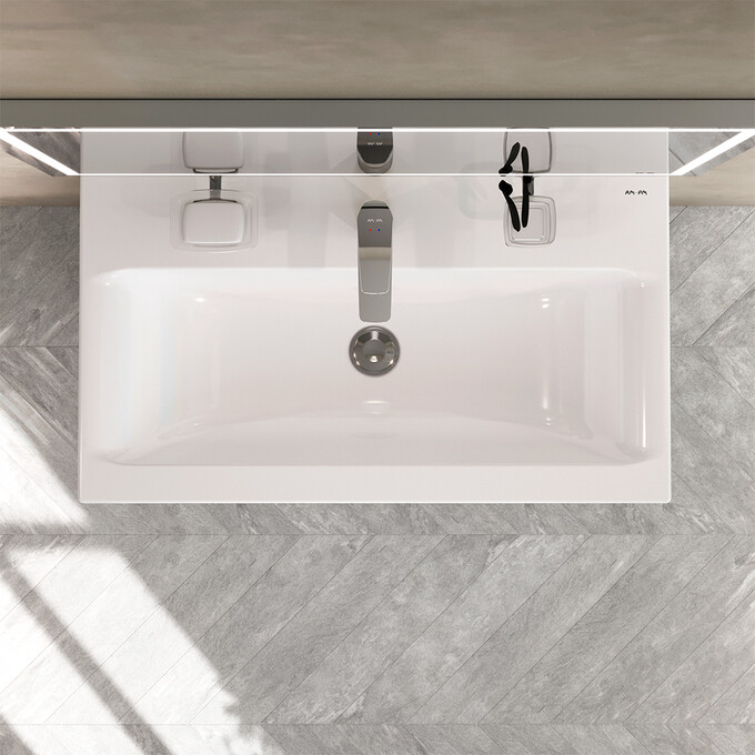 Тумба с раковиной Am.Pm Gem MGA-FSX07522WG-WCC0752WG (75 см, белая глянцевая, напольная), Доступные размеры: 75, фото 5