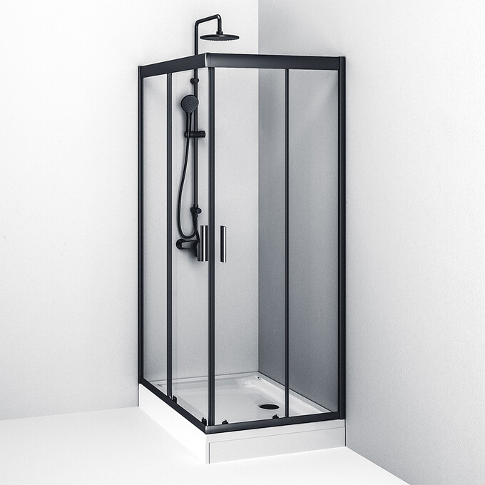 Душевая кабина Am.Pm Gem Square Slide W90UG-404-120280-BT (120x80 см, стекло прозрачное, профиль черный матовый), Доступные размеры: 120 x 80, Цвет производителя: черный матовый, фото 6