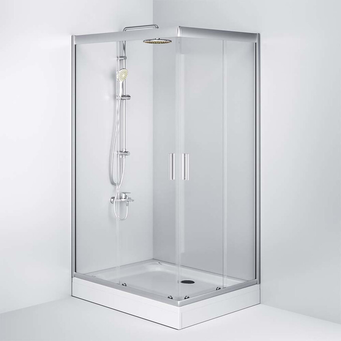 Душевая кабина Am.Pm Gem Square Slide W90UG-404-120290-MT (120x90 см, стекло прозрачное, профиль хром матовый), Доступные размеры: 120 x 90, Цвет производителя: сатин (хром матовый), фото 5
