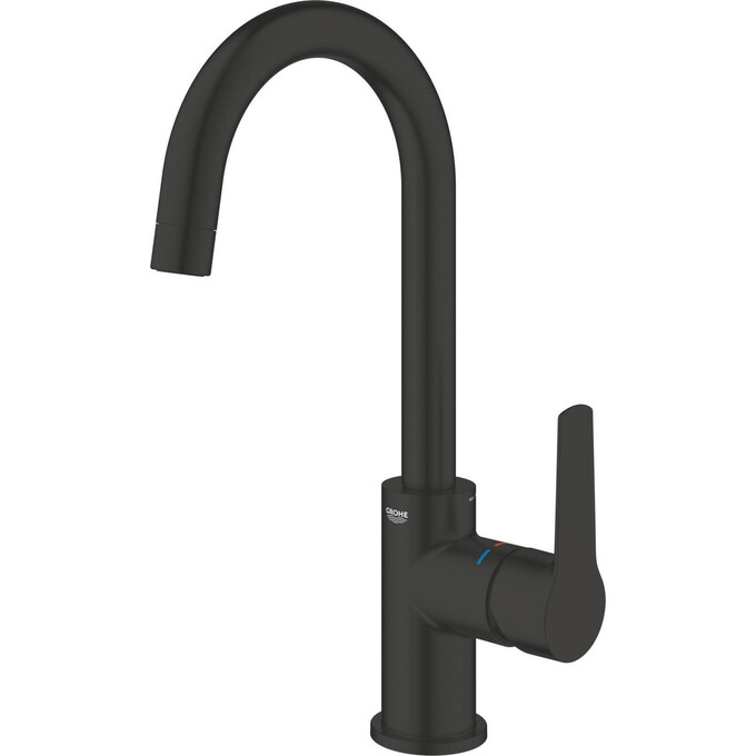 Смеситель для раковины Grohe QuickFix Start Black L-Size 242032432 (черный матовый, высокий, с донным клапаном), Цвет производителя: черный матовый, фото 5