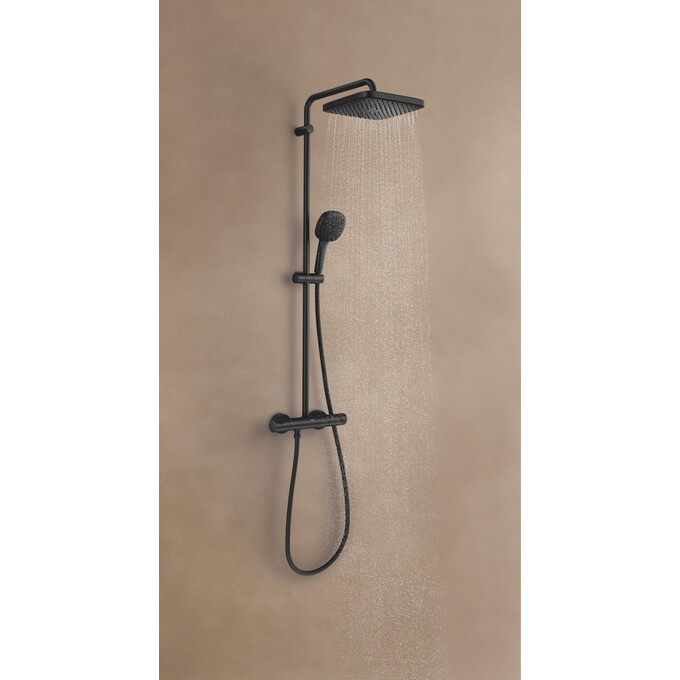 Душевая система с термостатом Grohe QuickFix Vitalio Comfort 250 266962431 (черная матовая), Цвет производителя: черный матовый, фото 6