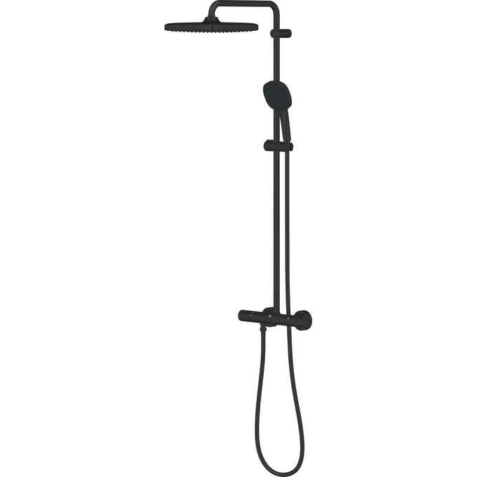 Душевая система с термостатом Grohe QuickFix Vitalio Comfort 250 266962431 (черная матовая), Цвет производителя: черный матовый, фото 5