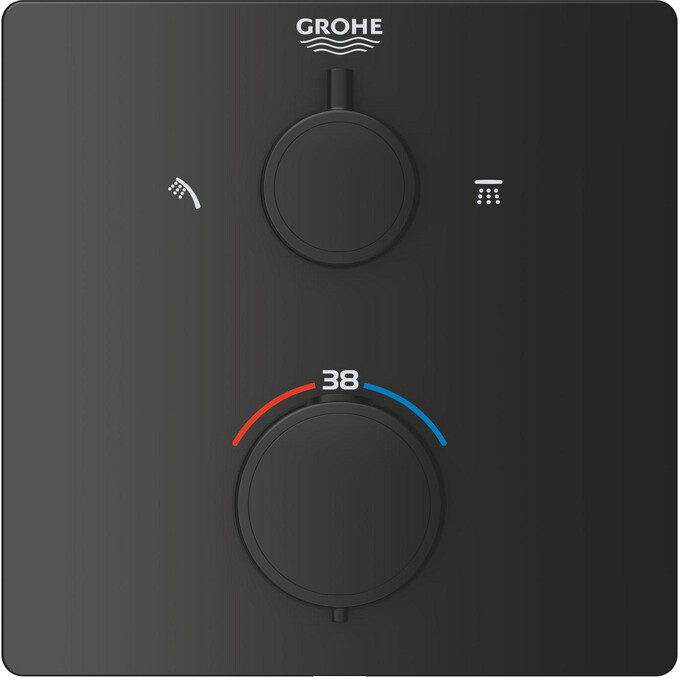 Душевая система с термостатом Grohe QuickFix Precision Vitalio Comfort 250 348822430 (черная матовая, скрытого монтажа), Цвет производителя: черный матовый, фото 12