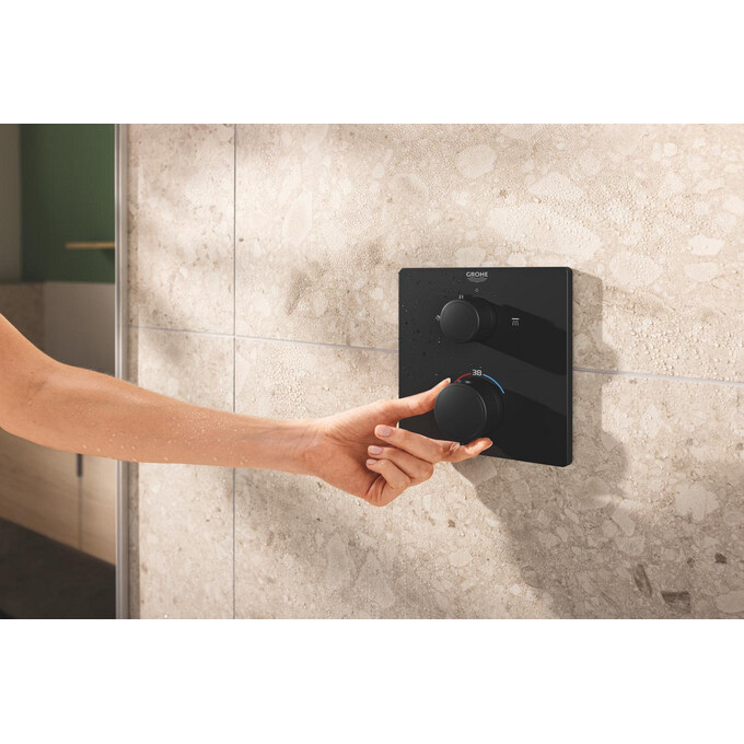 Душевая система с термостатом Grohe QuickFix Precision Vitalio Comfort 250 348822430 (черная матовая, скрытого монтажа), Цвет производителя: черный матовый, фото 4