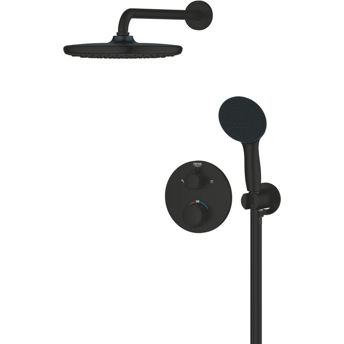 Душевая система с термостатом Grohe QuickFix Precision Vitalio Start 250 348832430 (черная матовая, скрытого монтажа), Цвет производителя: черный матовый, фото 3