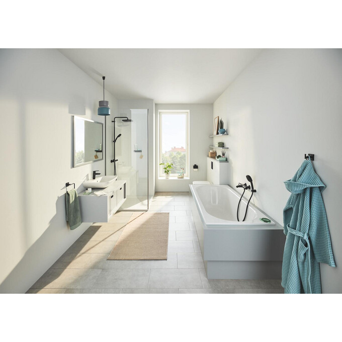 Полотенцедержатель Grohe QuickFix Start Cube Black 409752430 (черный матовый, кольцо), Цвет производителя: черный матовый, фото 2