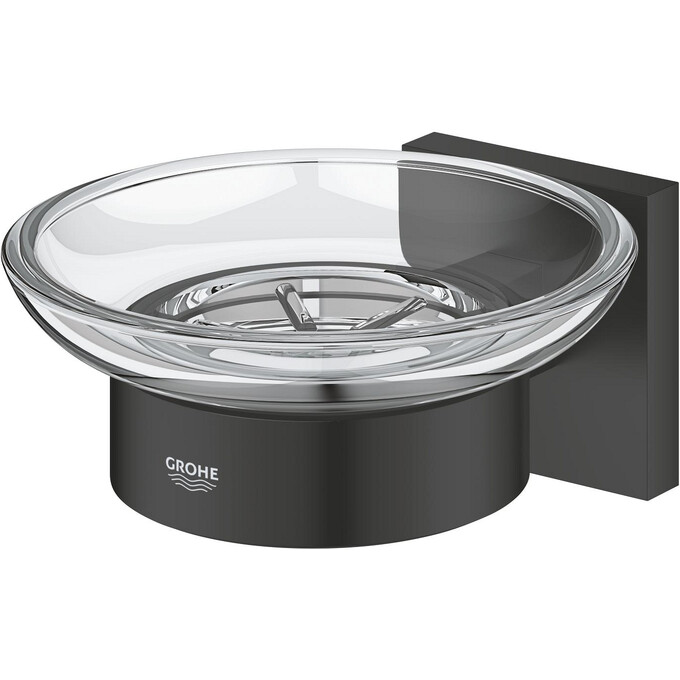 Мыльница Grohe QuickFix Start Cube Black 410962430 (черная матовая, настенная), Цвет производителя: черный матовый, фото 2
