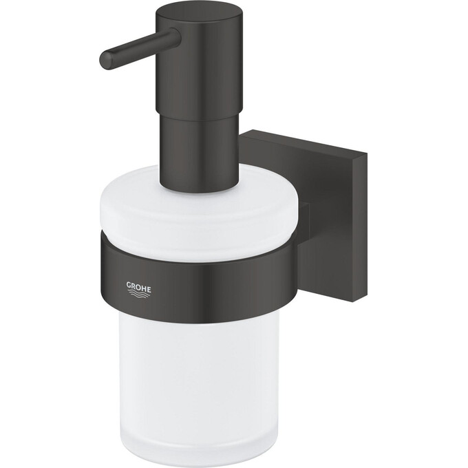 Дозатор жидкого мыла Grohe QuickFix Start Cube  Black 410982430 (черный матовый, настенный), Цвет производителя: черный матовый, фото 2