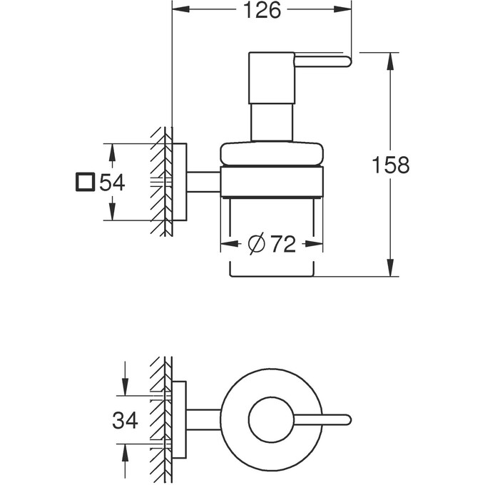 Дозатор жидкого мыла Grohe QuickFix Start Cube  Black 410982430 (черный матовый, настенный), Цвет производителя: черный матовый, фото 6