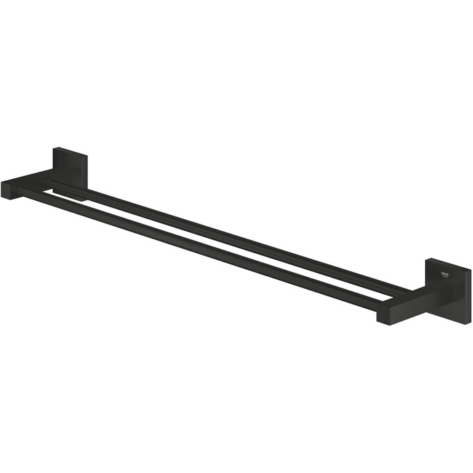 Полотенцедержатель Grohe QuickFix Start Cube Black 411042430 (черный матовый, двойной), Цвет производителя: черный матовый, фото 3
