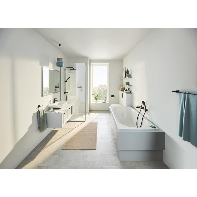 Полотенцедержатель Grohe QuickFix Start Cube Black 411042430 (черный матовый, двойной), Цвет производителя: черный матовый, фото 2