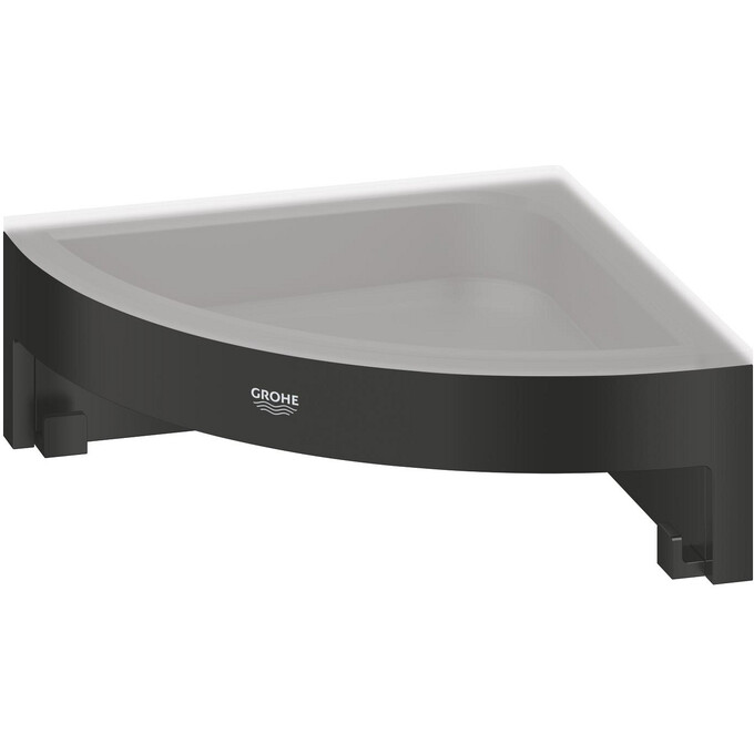 Полка для душа Grohe QuickFix Start Cube Black 411062430 (черная матовая, угловая с крючком), Цвет производителя: черный матовый, фото 2