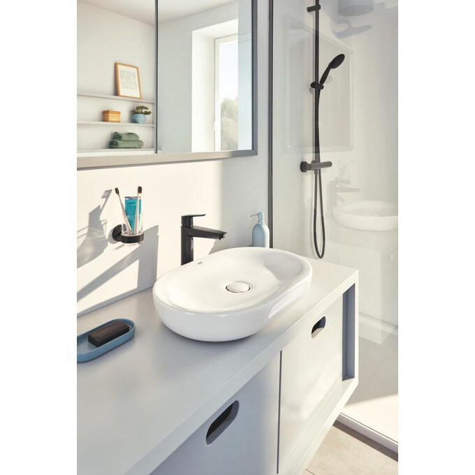 Стакан для зубных щеток Grohe QuickFix Start Black 411942430 (черный матовый, настенный), Цвет производителя: черный матовый, фото 4