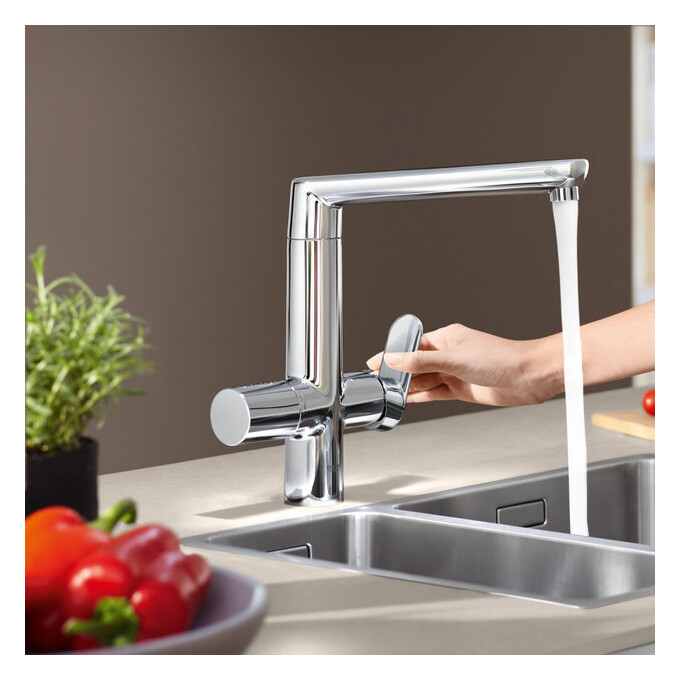 Змішувач для кухні Grohe K7 Chrome 31354001 (з підключенням питної води та додатковою лійкою), фото , изображение 4