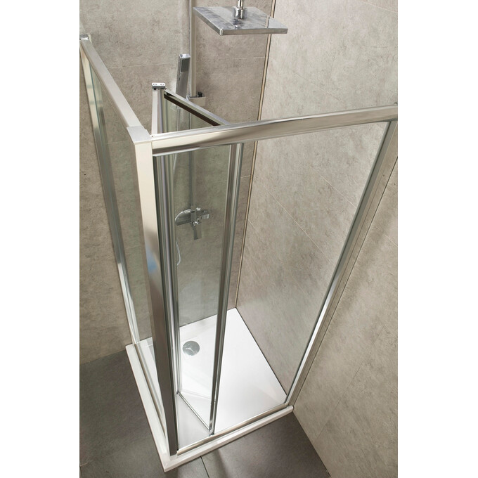 Душові двері Eger Bifold 599-163-90(h) (90 см, скло прозоре, профіль хром), фото , изображение 3